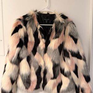 Cynthia Rowley Black, Pink, and Cream Teddy Jacket